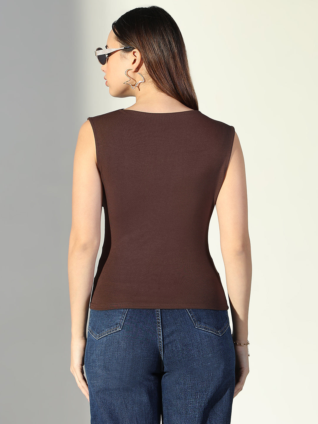 Women Brown Solid Top