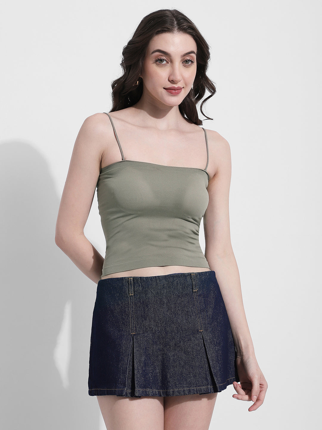 Women's Beige Crochet Long Sleeves Top with Inner