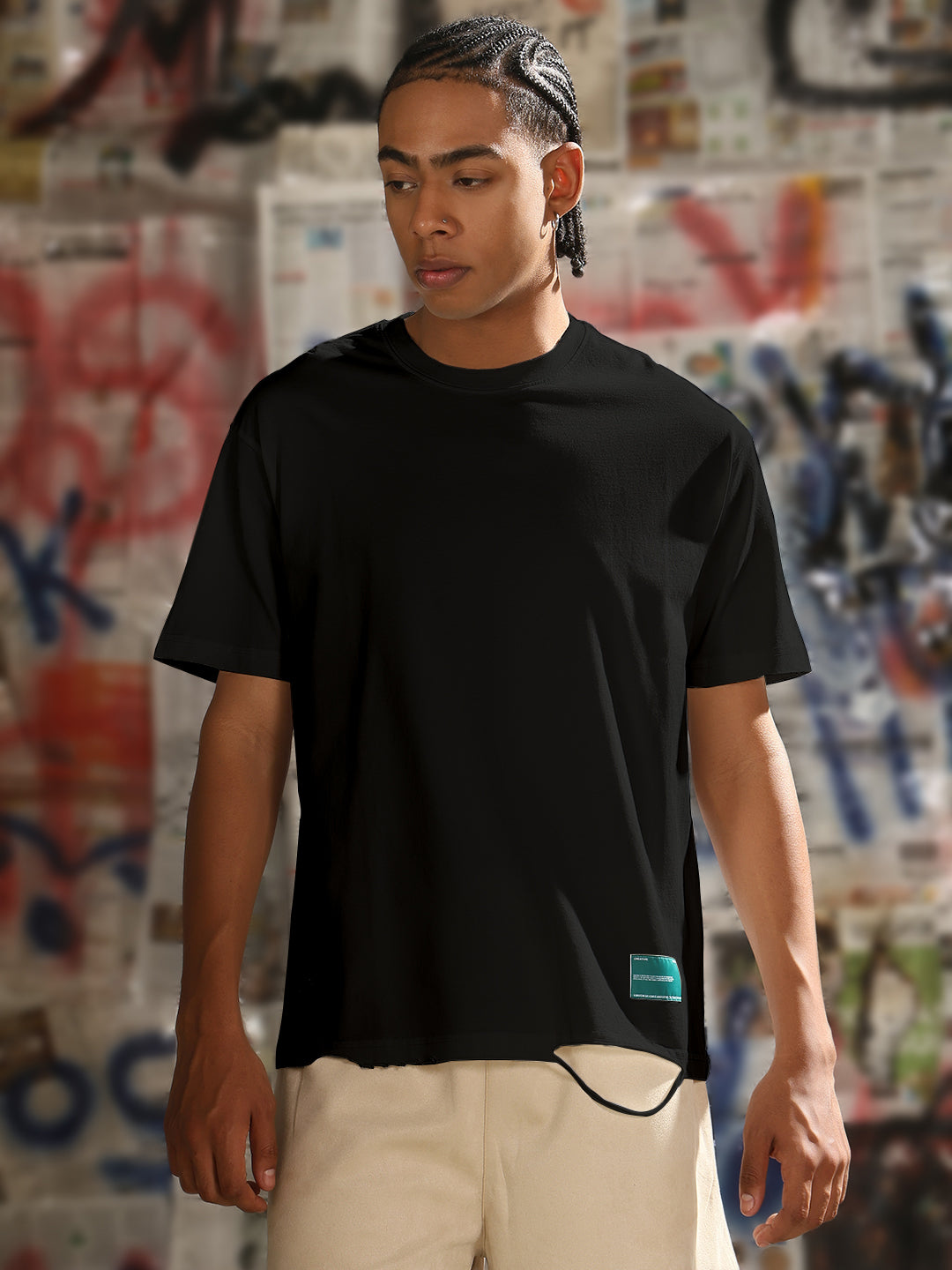 Men's Black Regular Fit T-Shirt