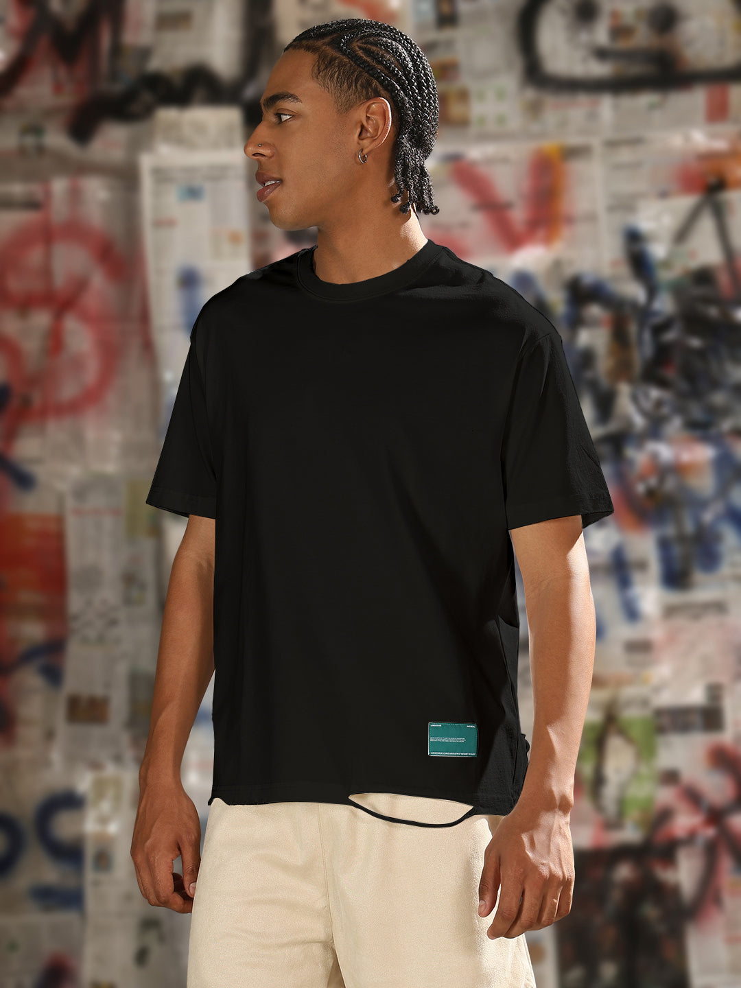 Men's Black Regular Fit T-Shirt