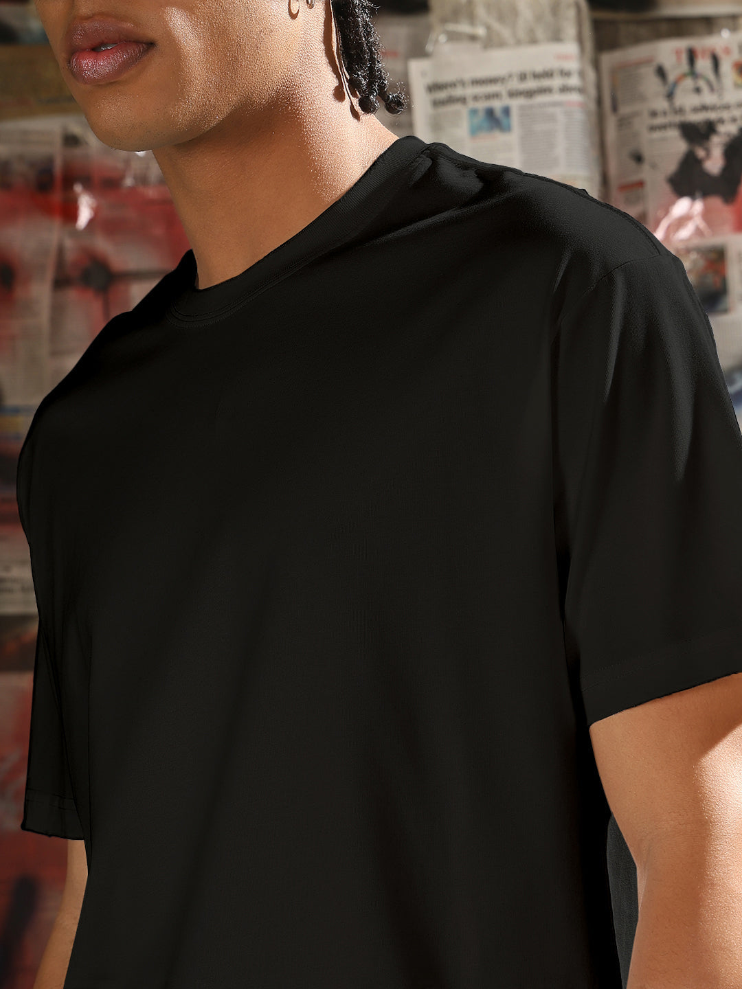 Men's Black Regular Fit T-Shirt