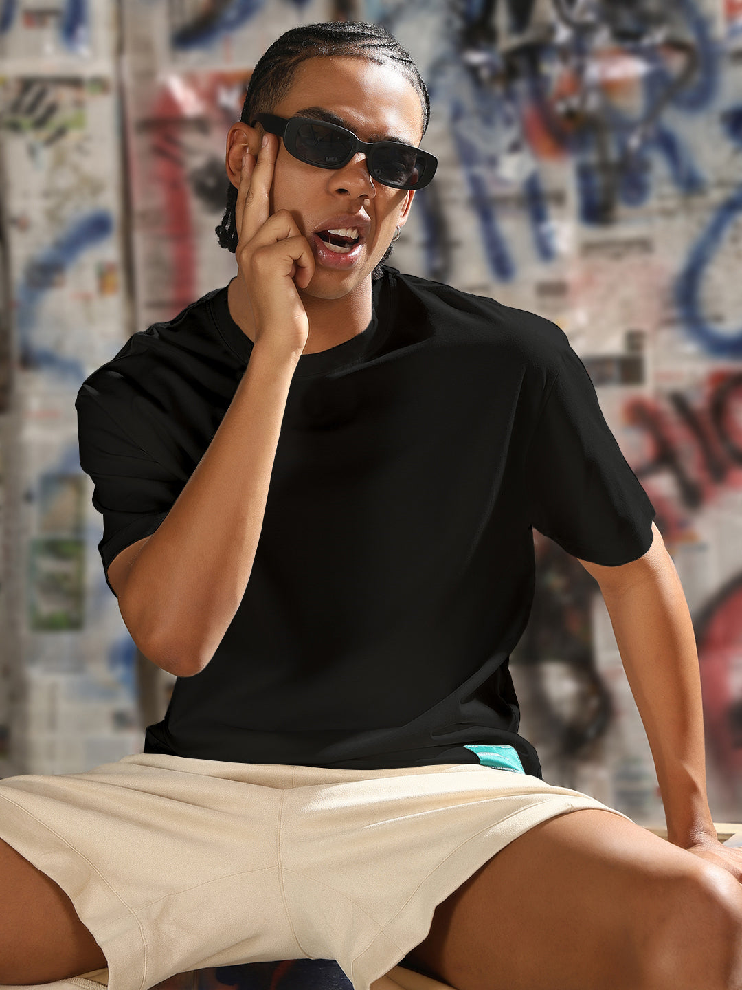 Men's Black Regular Fit T-Shirt