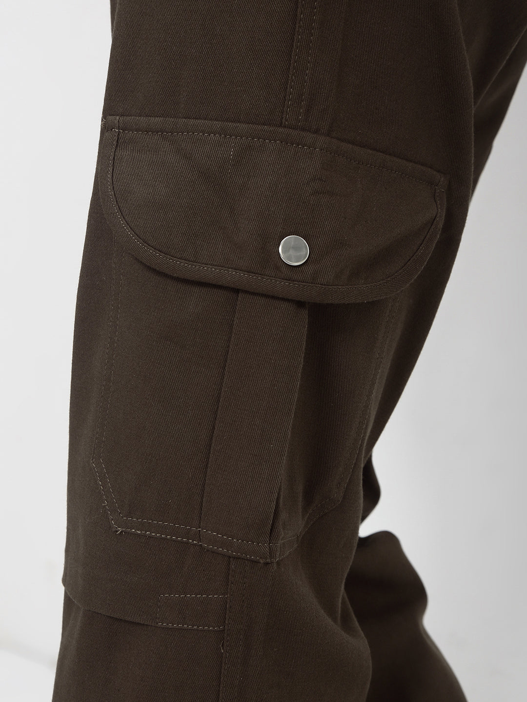 Men's Cotton Olive Straight Fit Cargo Trousers