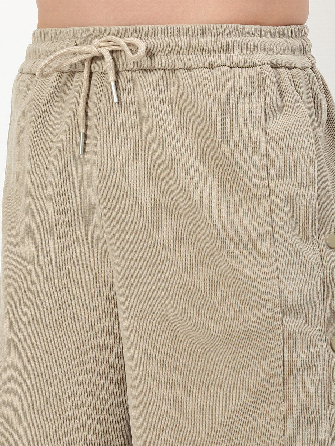 Men Beige Solid Shorts