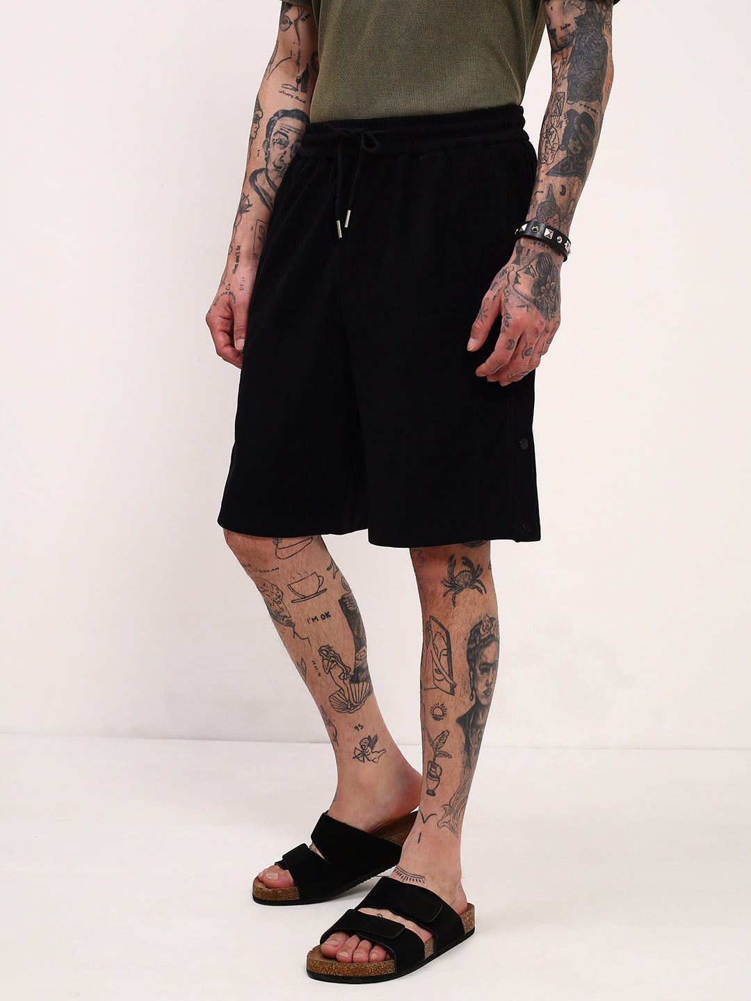 Men Black Solid Shorts