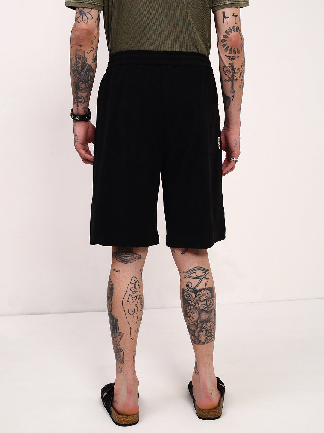 Men Black Solid Shorts