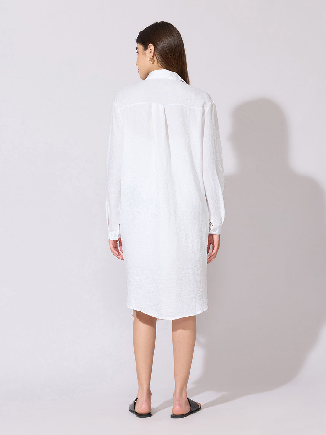 Women's White Shirt Midi Dress