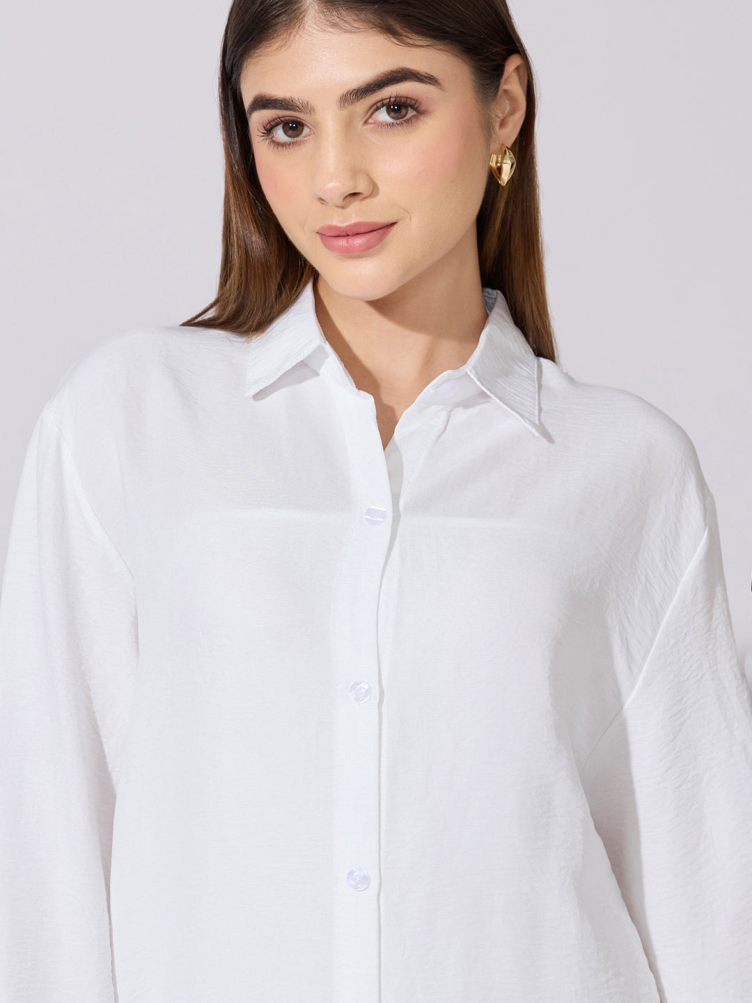 Women's White Shirt Midi Dress
