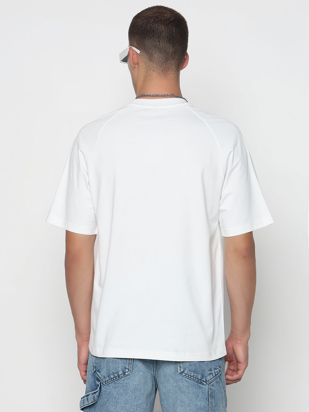 Men's Typography Printed White Regular Fit T-Shirt