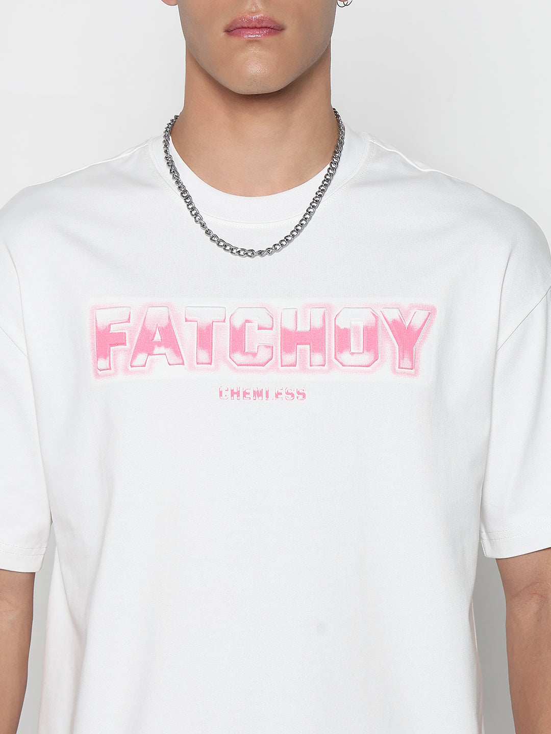 Men's Typography Printed White Regular Fit T-Shirt