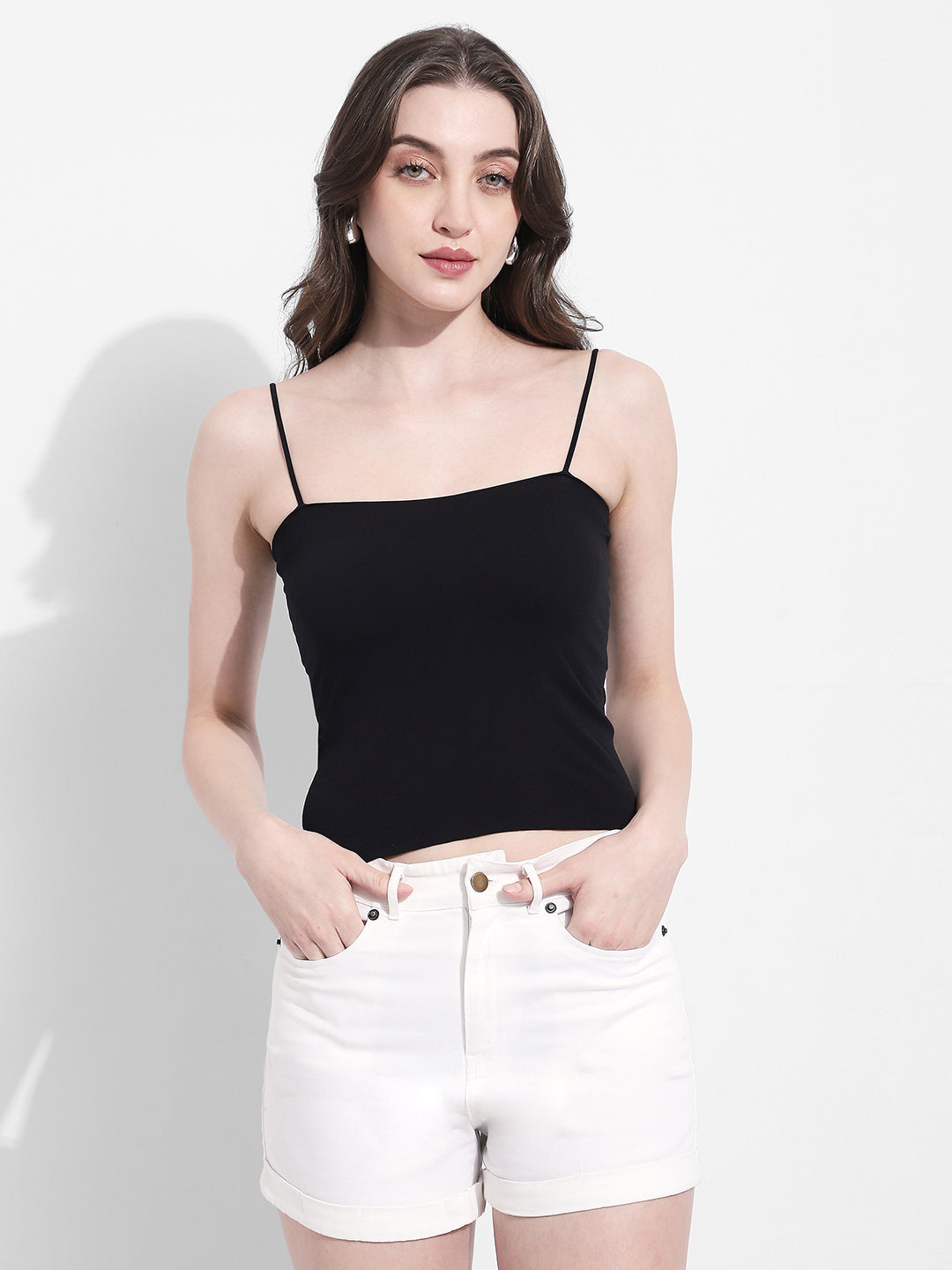 Women's Striped Knit Black & White Top with Inner