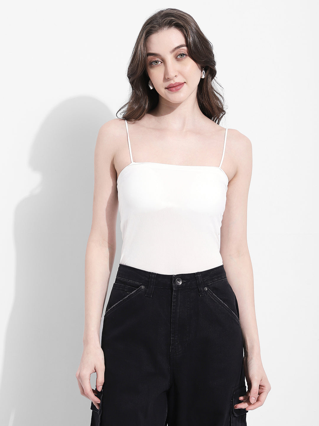 Women's Striped Knit Off White Top with Inner