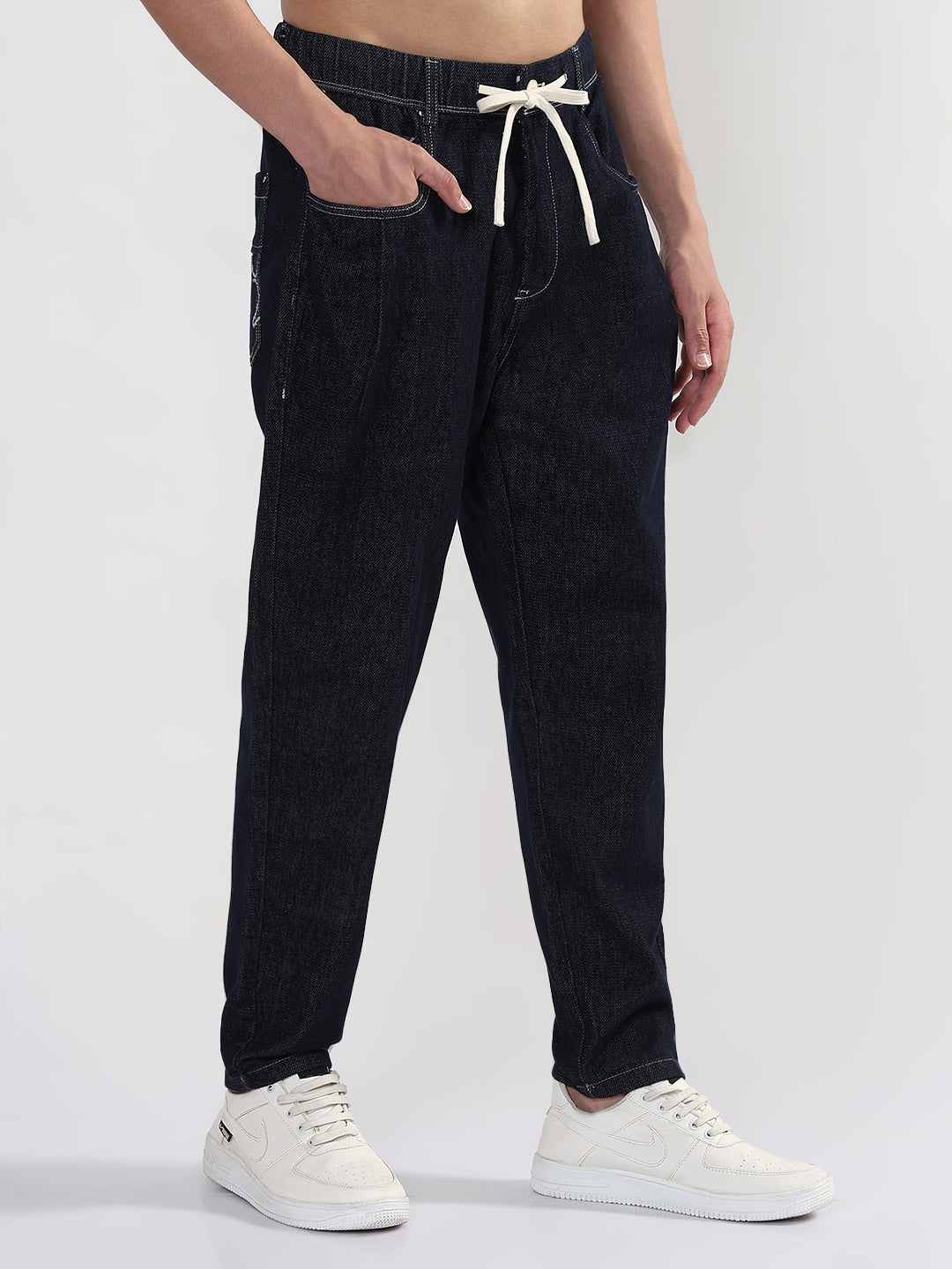 Men's Navy Blue Straight Fit Jeans