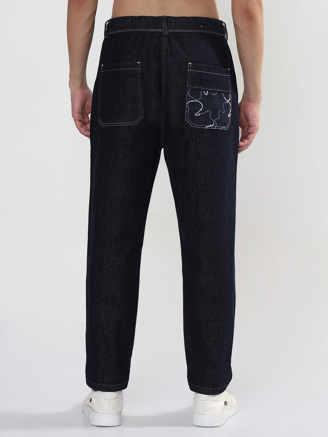 Men's Navy Blue Straight Fit Jeans