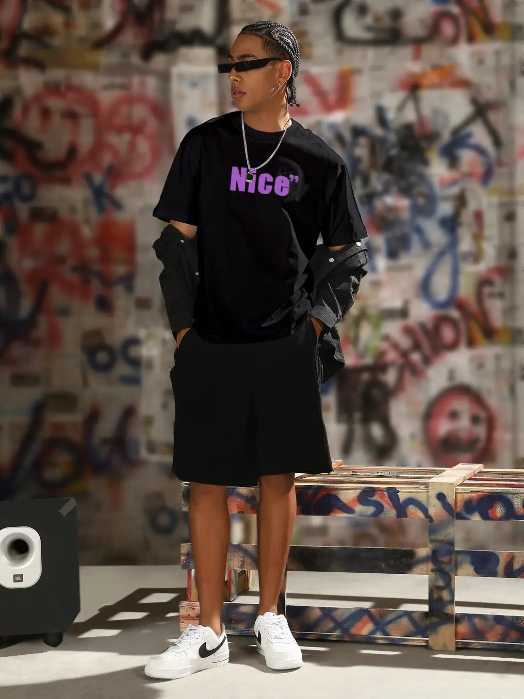 Men's Typography Printed Black Regular Fit T-Shirt - from SHOWOFFFF