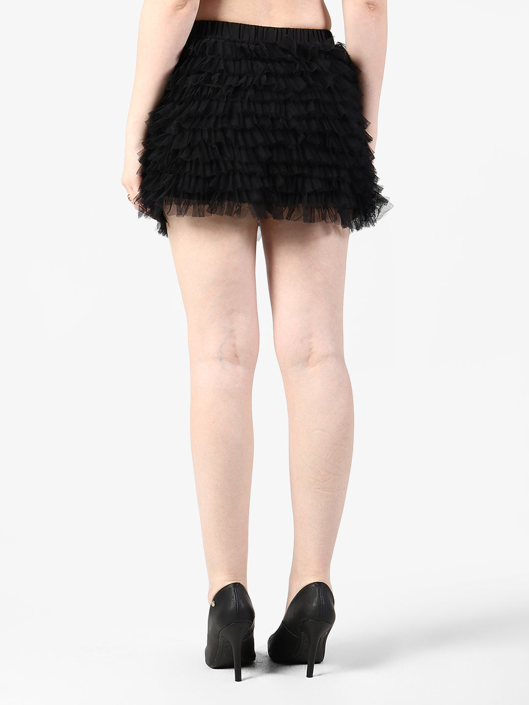 Women's Layered Black Tulle Mini Skort
