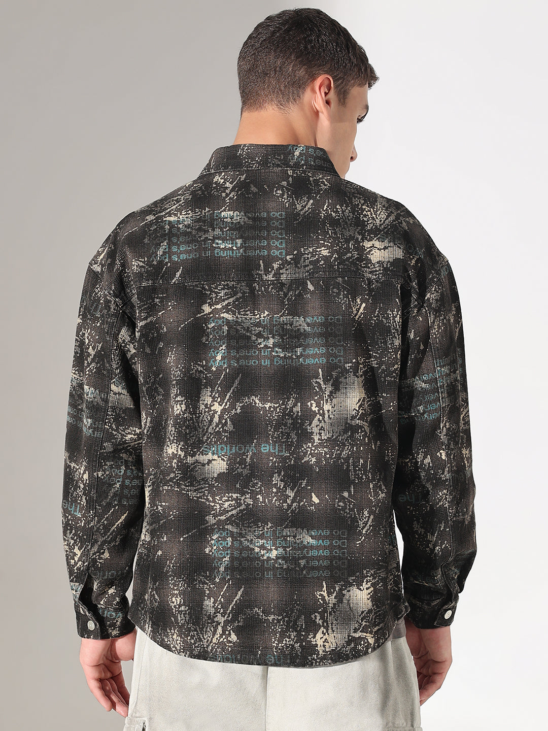 Men's Camouflage Black Button Down Shacket