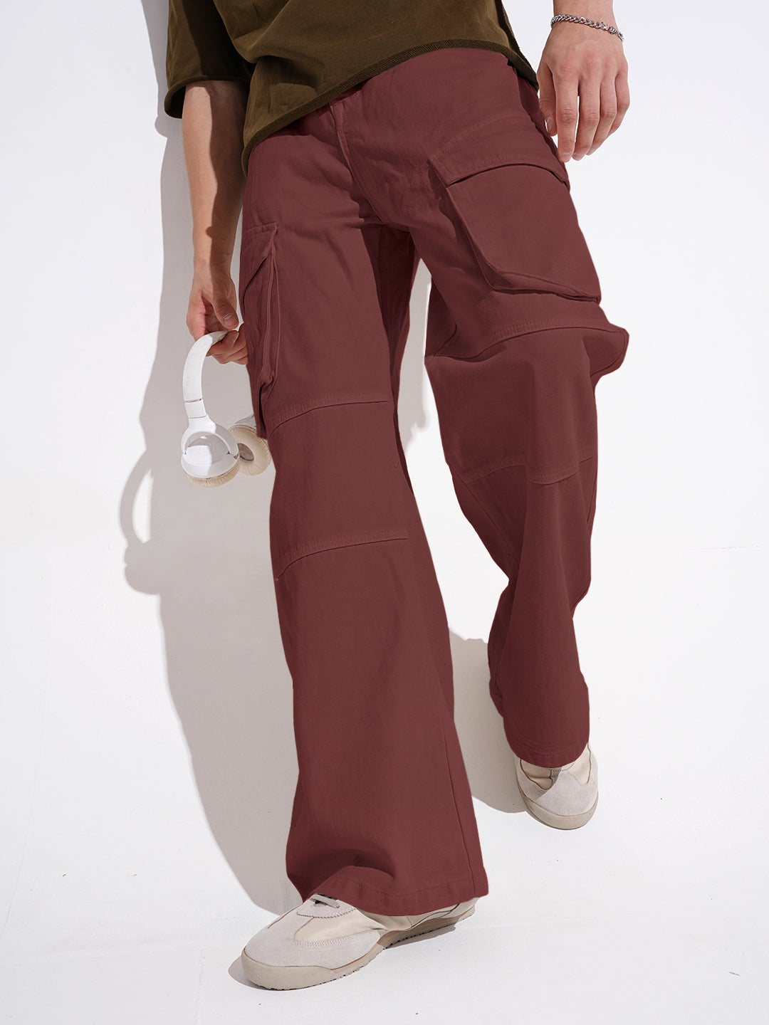 Men's Rust Relaxed Fit Cargo Jeans