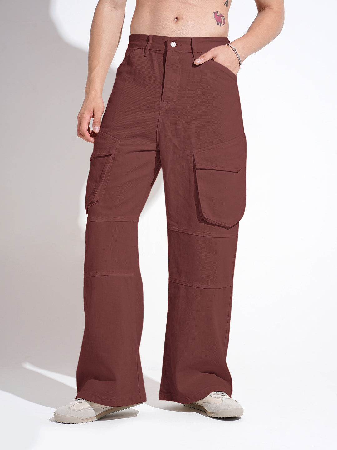 Men's Rust Relaxed Fit Cargo Jeans