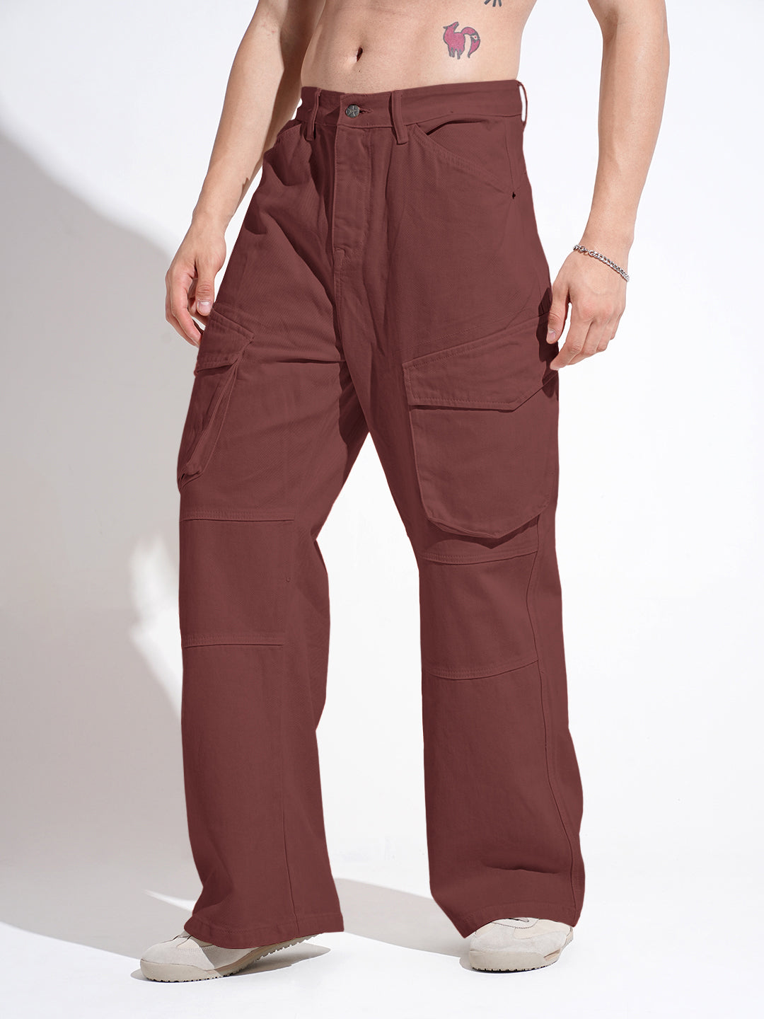 Men's Rust Relaxed Fit Cargo Jeans