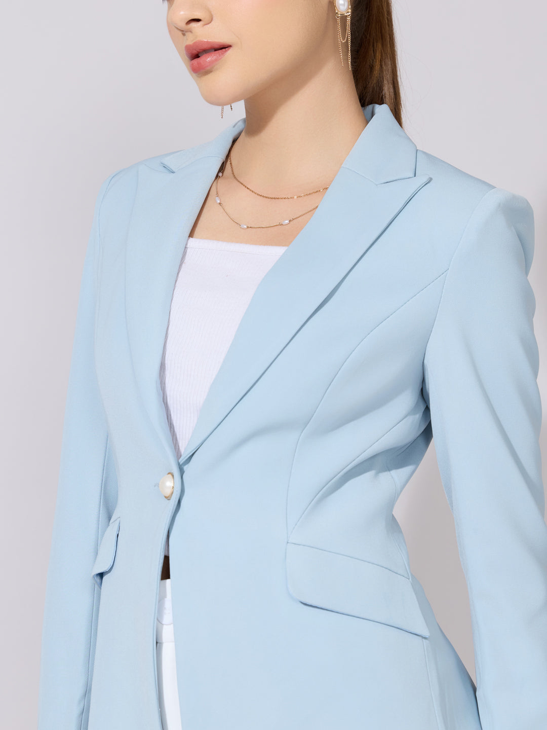 Women's Blue Tailored Fit Blazer