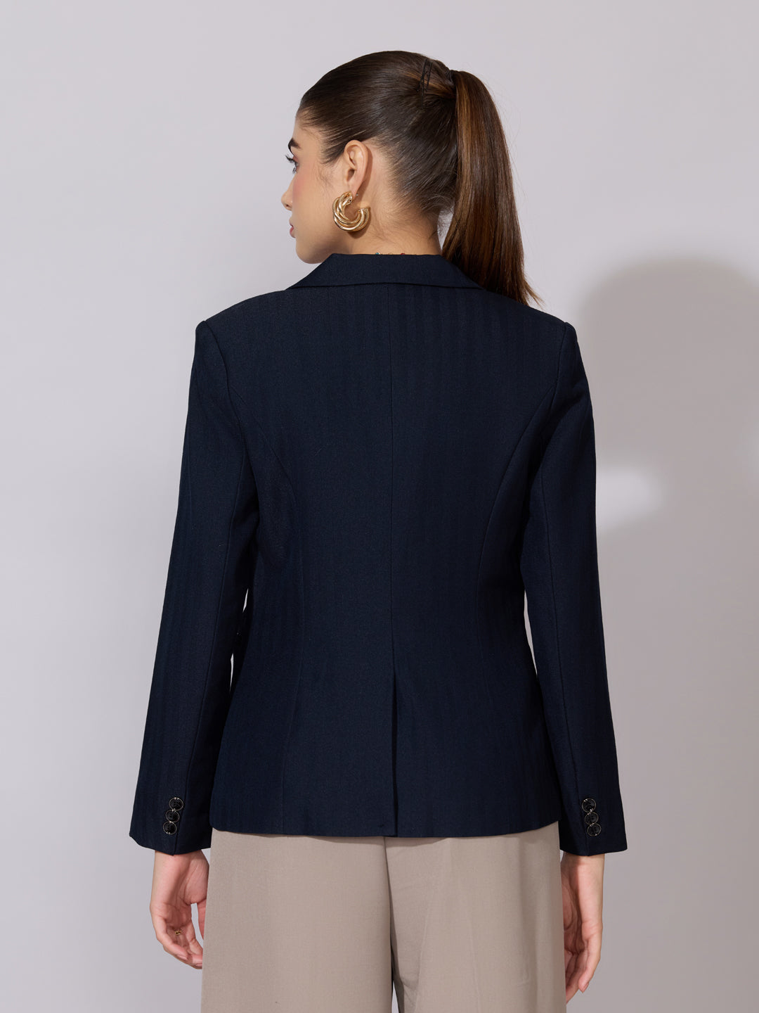 Women's Blue Tailored Single Breasted Blazer