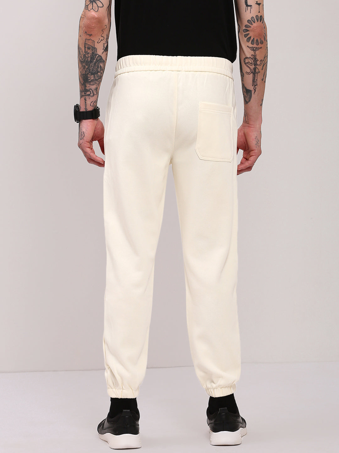 Men Cream Solid Jogger