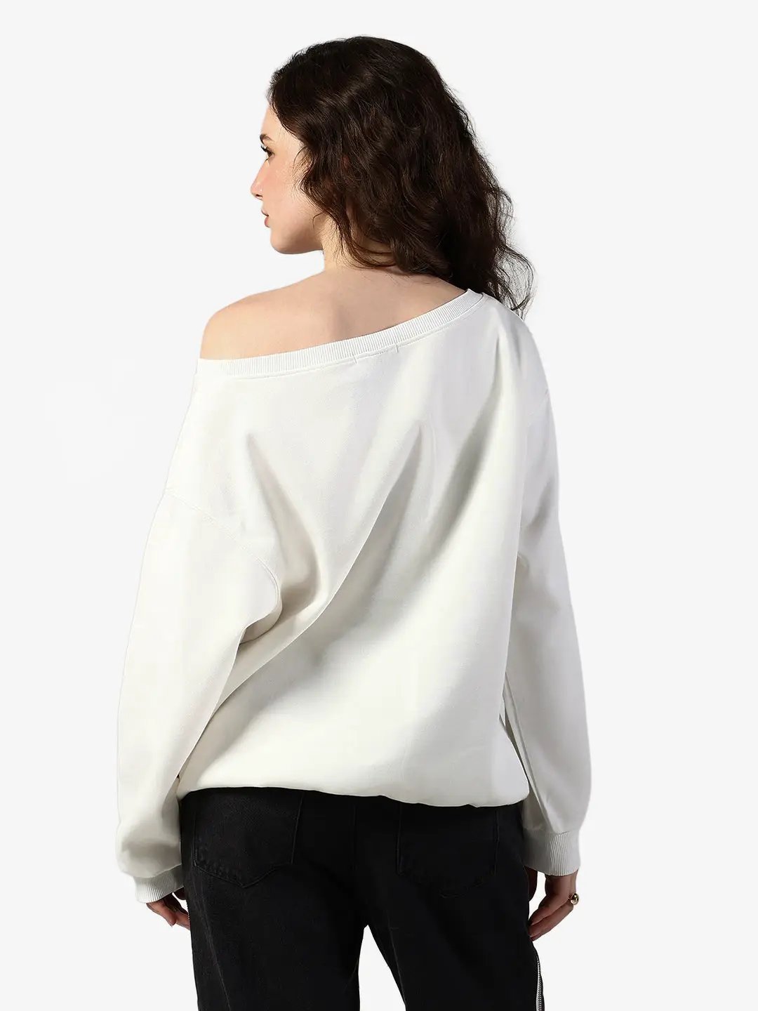 Women's Graphic White Oversized Top - from SHOWOFFFF
