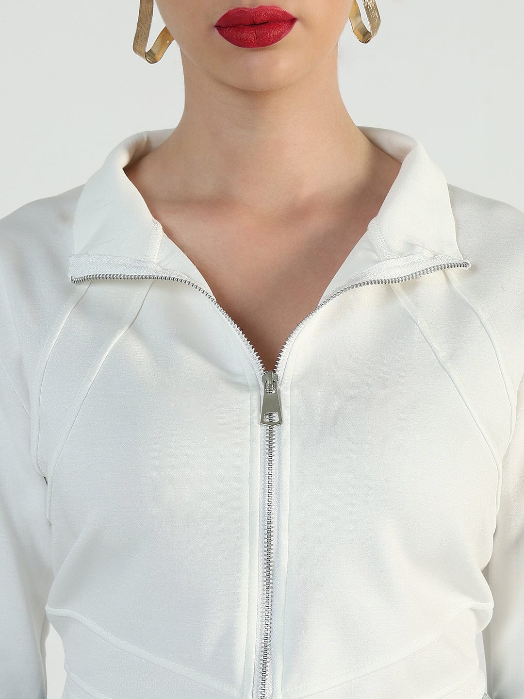 Women's White High-Low Short Top