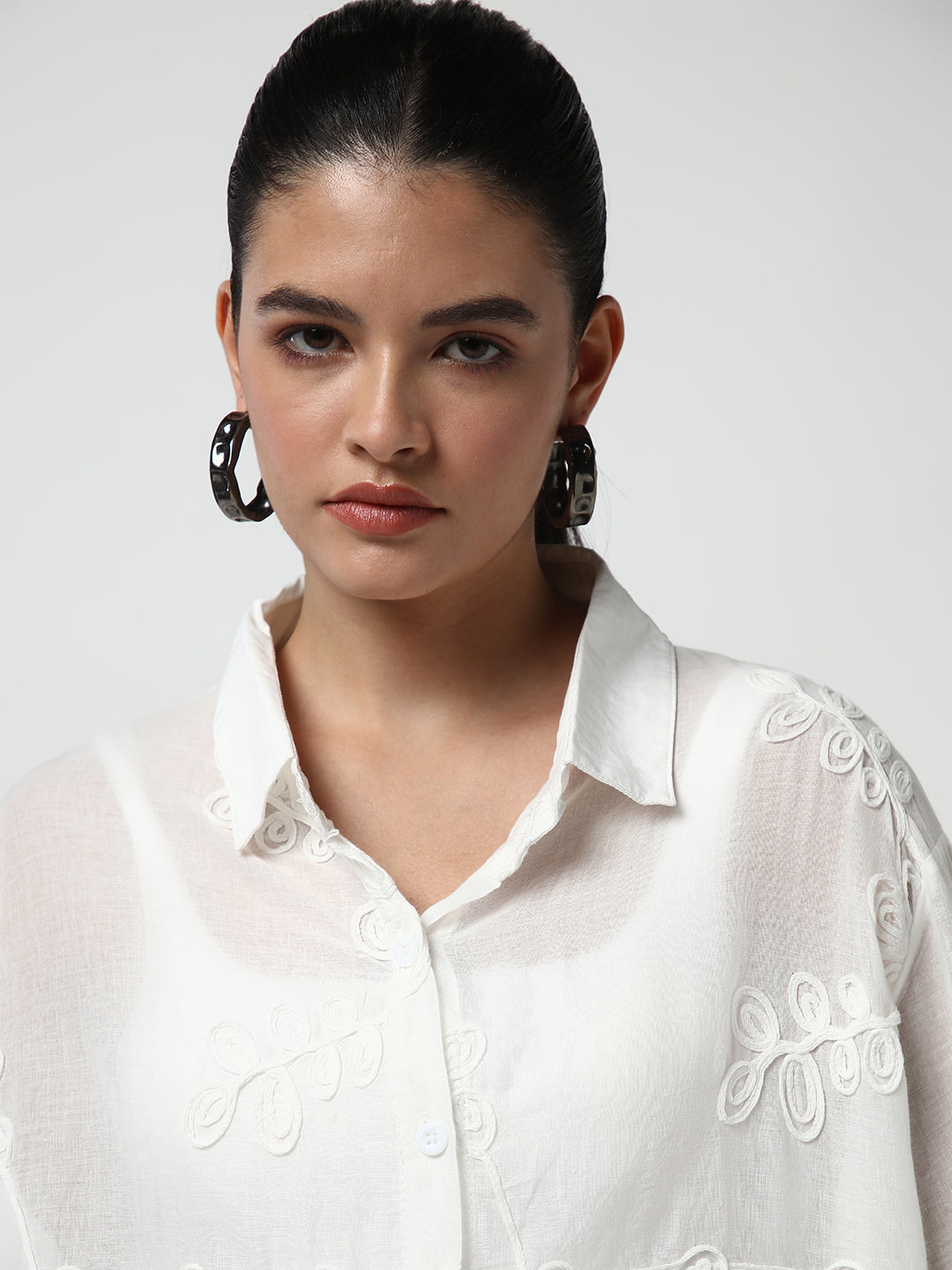 Women White Solid Shirt