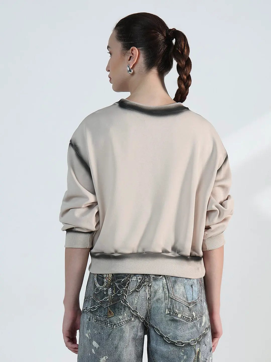 Women's Beige Oversized Short Top - Uncategorized from SHOWOFFFF