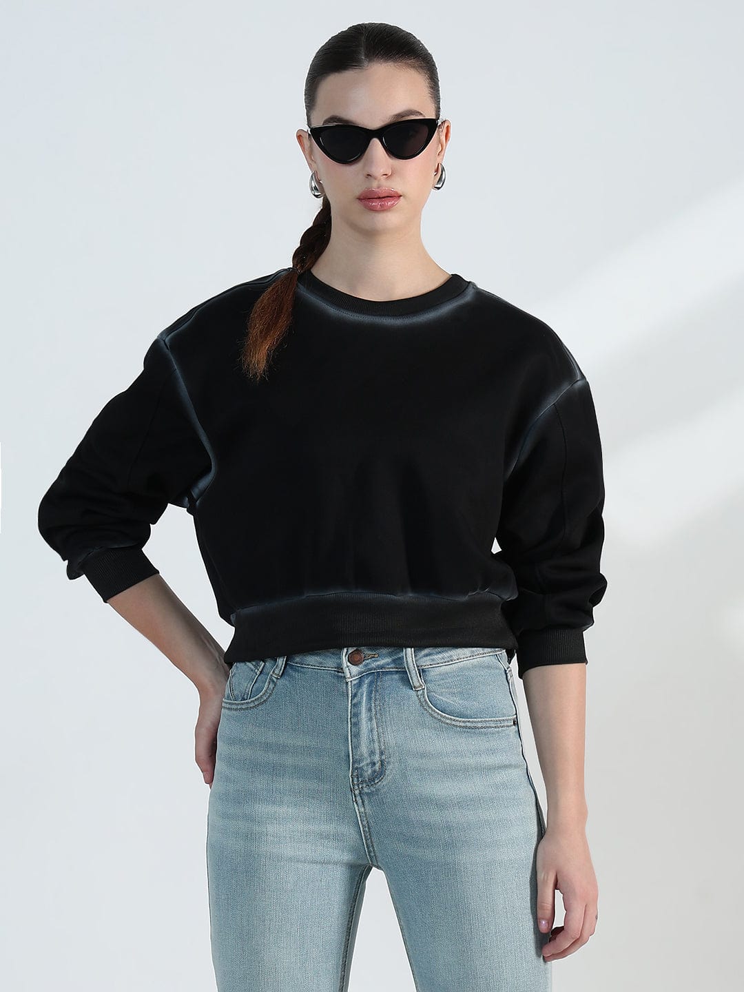 Women's Black Oversized Short Top