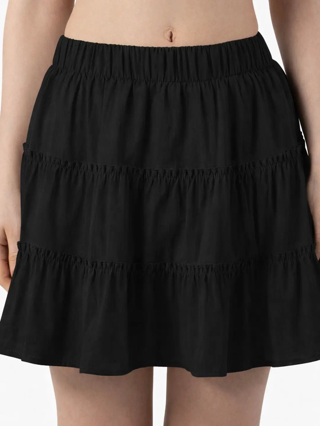 Women's Black Tiered Mini Skort - from SHOWOFFFF