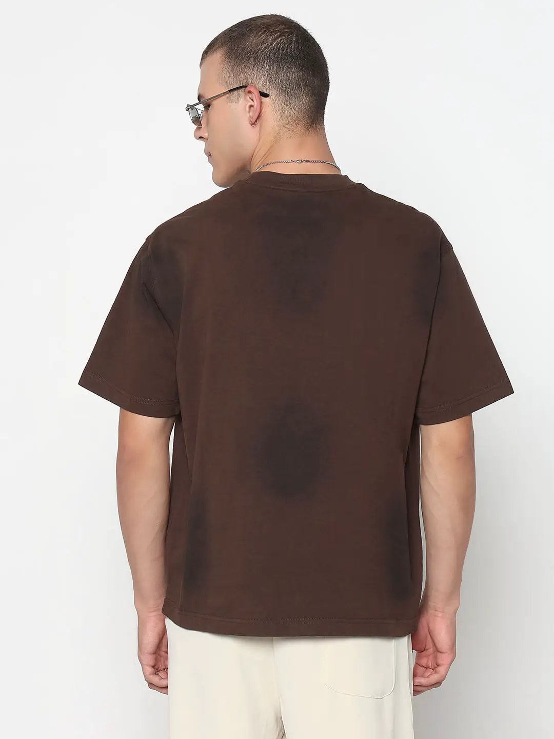 Men's Typography Printed Brown Regular Fit T-Shirt - from SHOWOFFFF