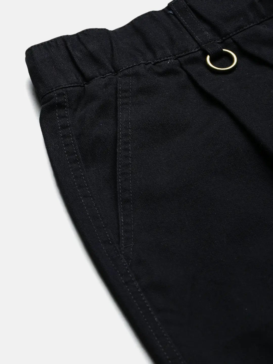 Men's Cotton Black Relaxed Fit Korean Trousers - Uncategorized from SHOWOFFFF