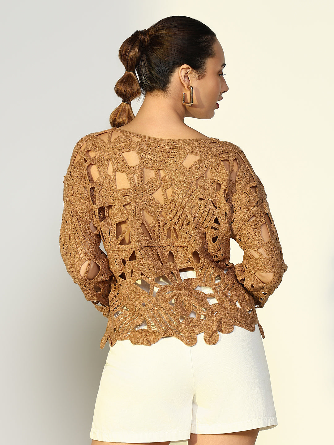 Women Solid Brown Top