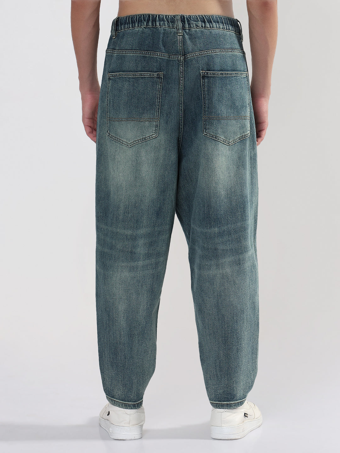 Men's Blue Barrel Fit Jeans