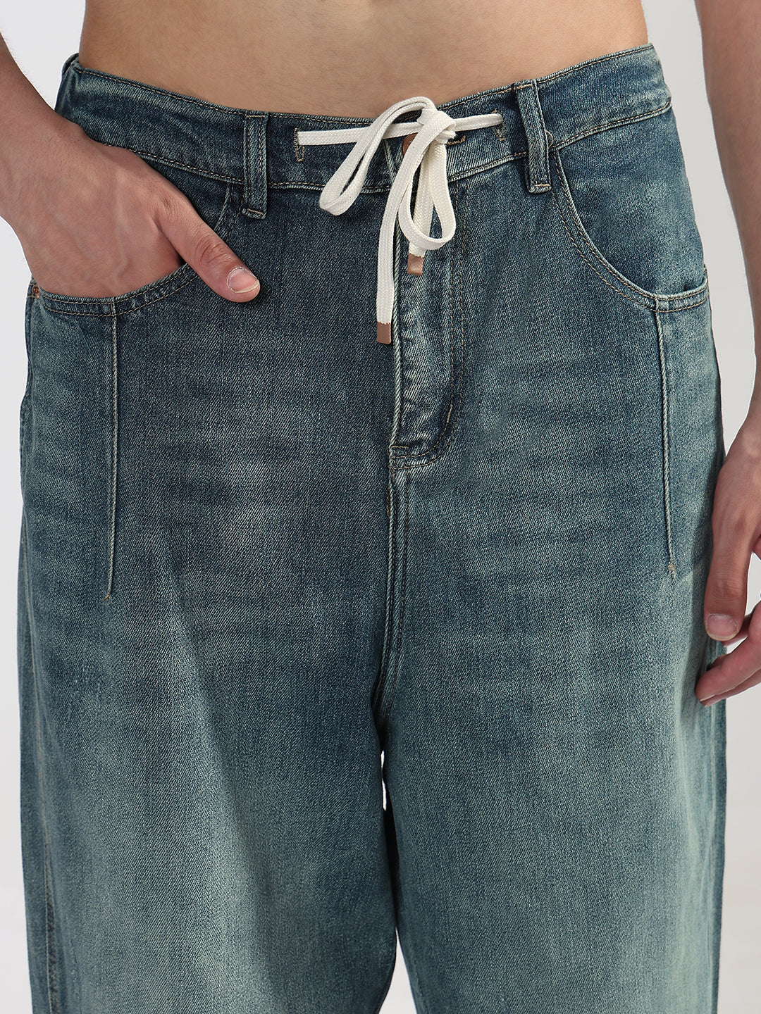 Men's Blue Barrel Fit Jeans