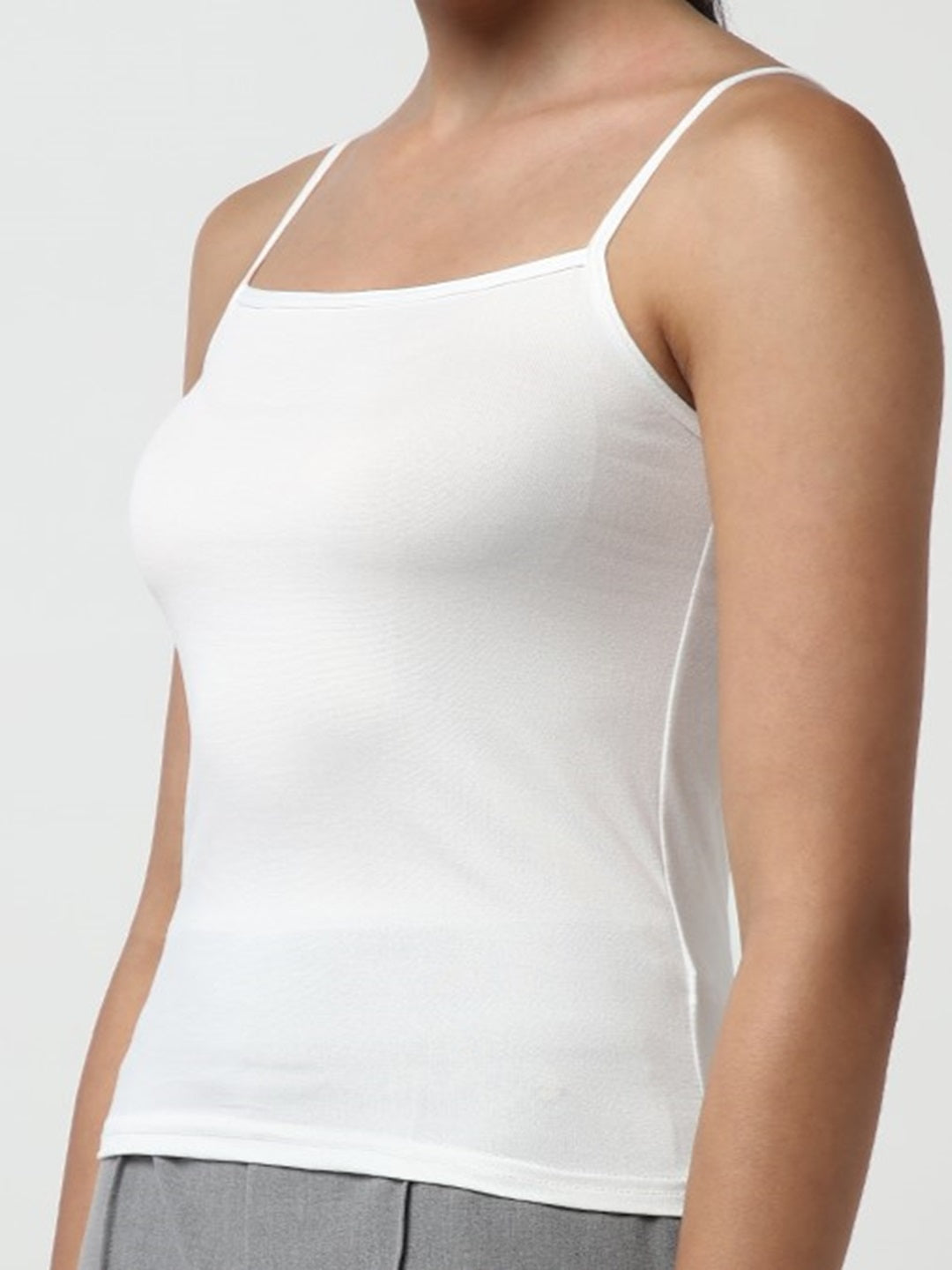 Women Solid White Shirt with Inner Slip