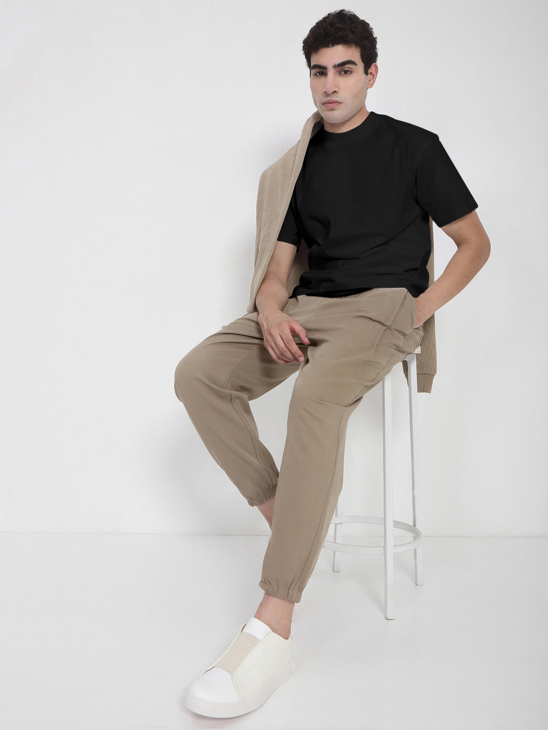 Men's Black Regular Fit T-Shirt