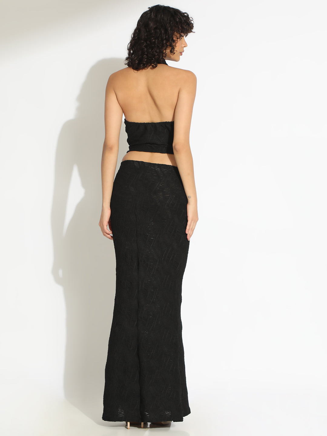 Women's Black Alter Top and Skirt Co-Ord Set
