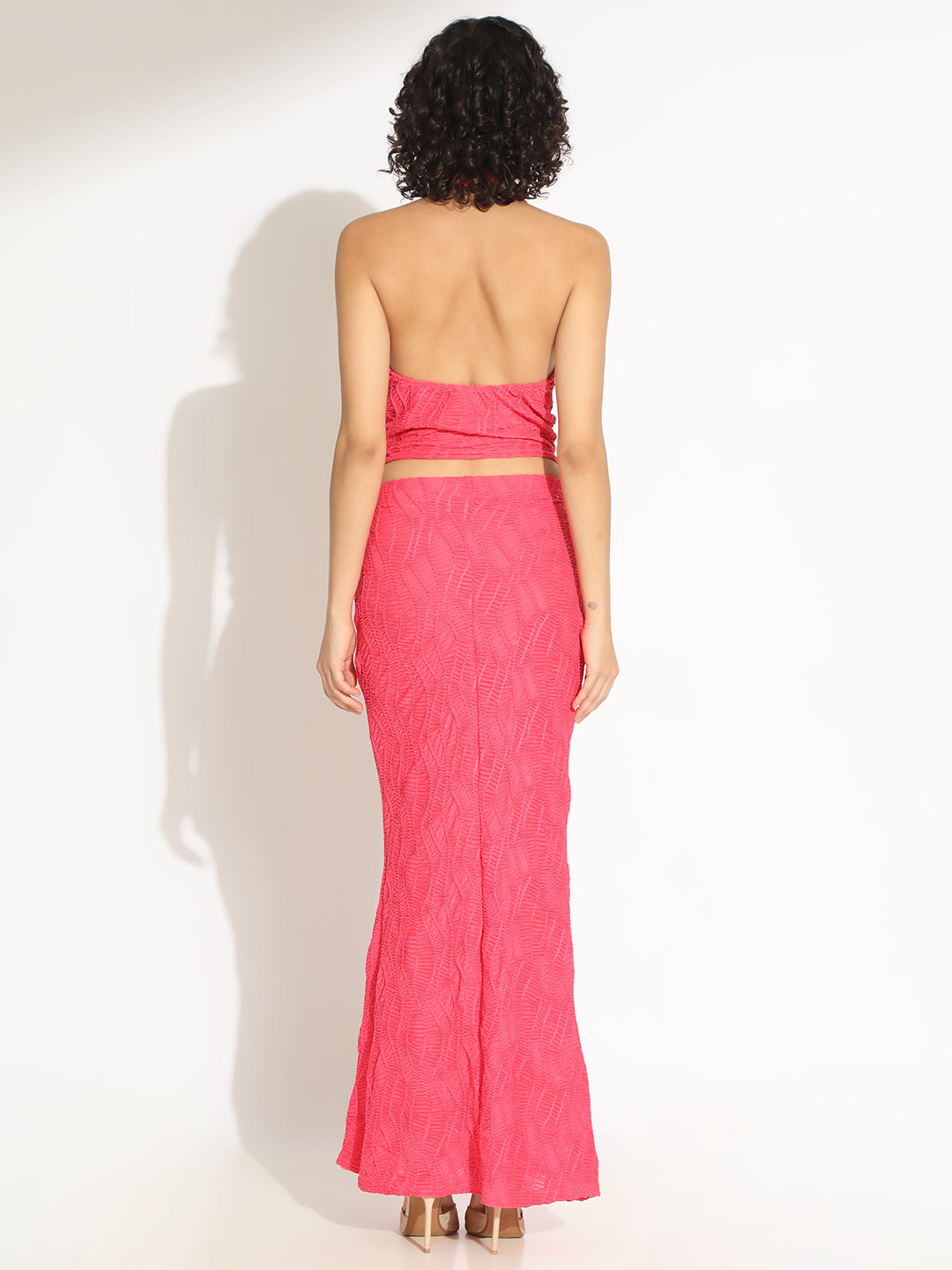 Women's Pink Alter Top and Skirt Co-Ord Set