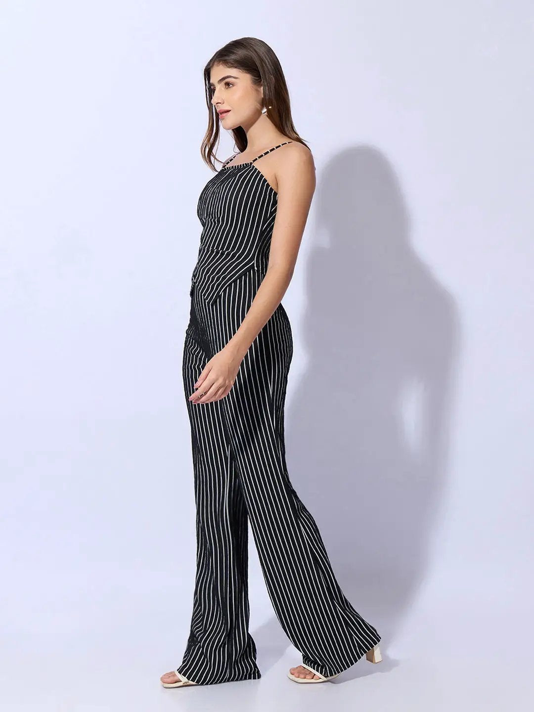 Women's Striped Black Sleeveless Top and Trouser Co-Ord Set - Uncategorized from SHOWOFFFF