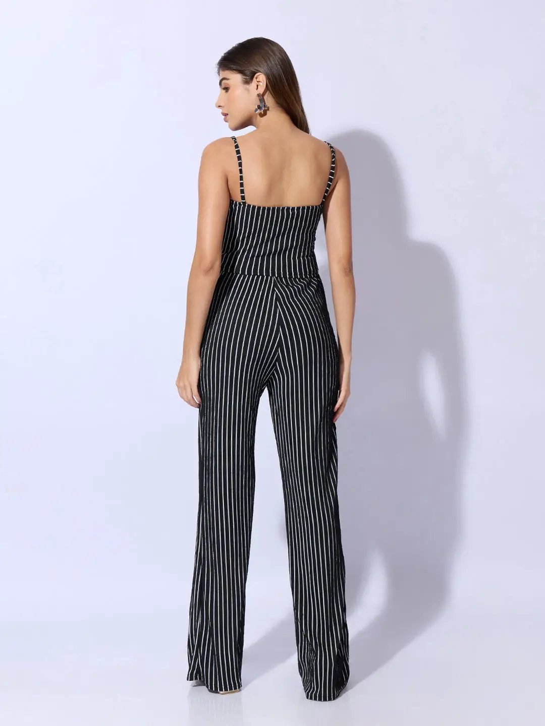 Women's Striped Black Sleeveless Top and Trouser Co-Ord Set - Uncategorized from SHOWOFFFF