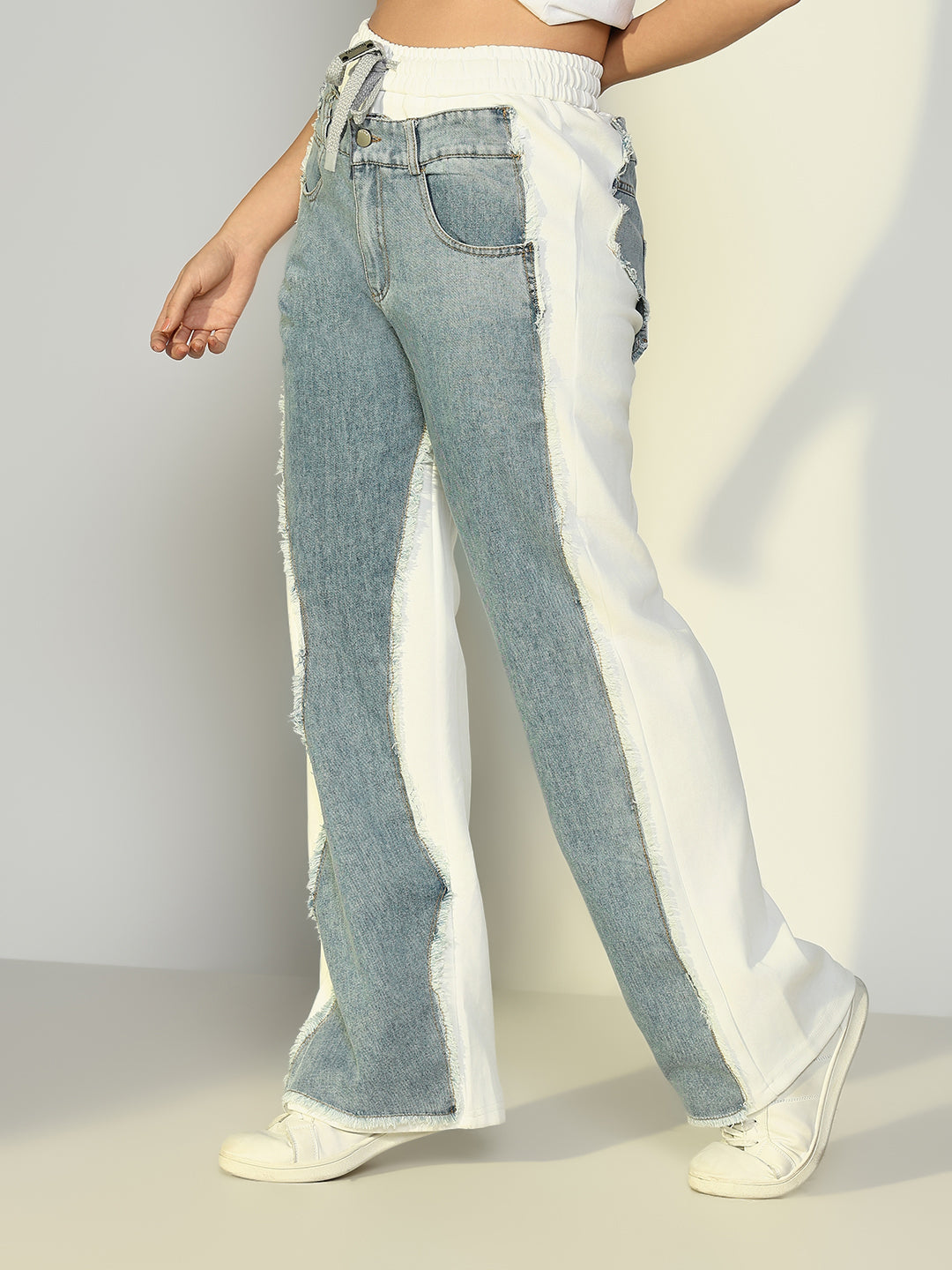 Women Solid White Jogger Jeans