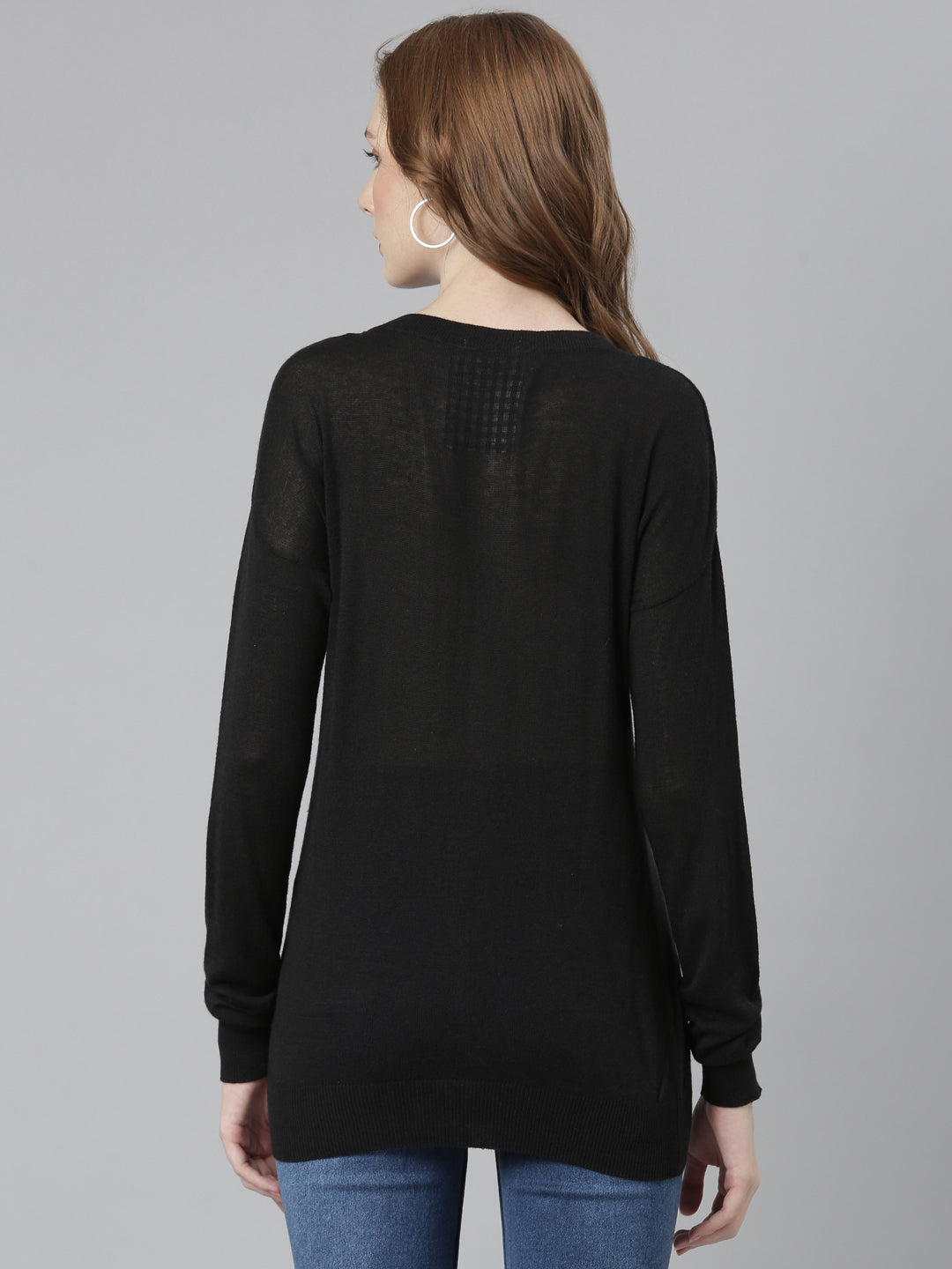 Women Black Solid Regular Top