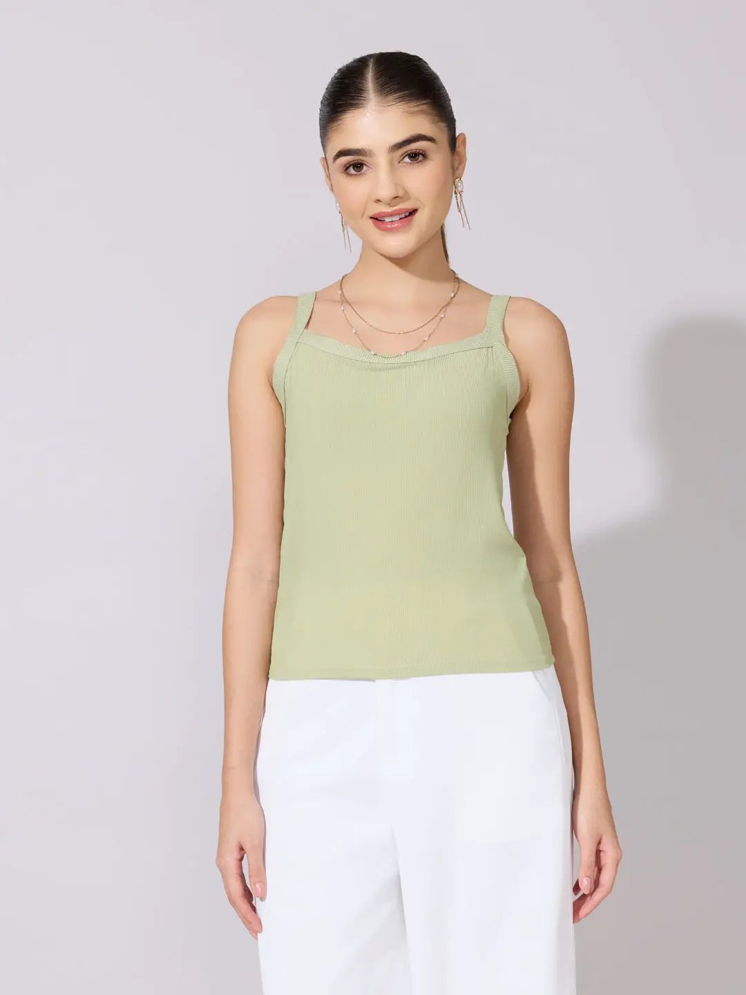 Women's Embroidered Green Stylized Collar Shirt with Inner - from SHOWOFFFF