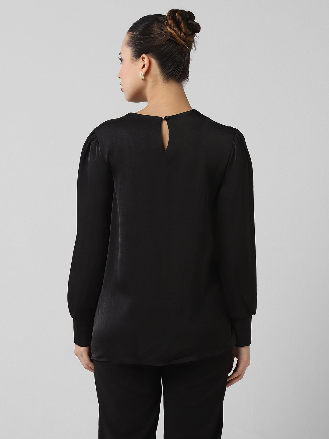 Women Black Solid Top