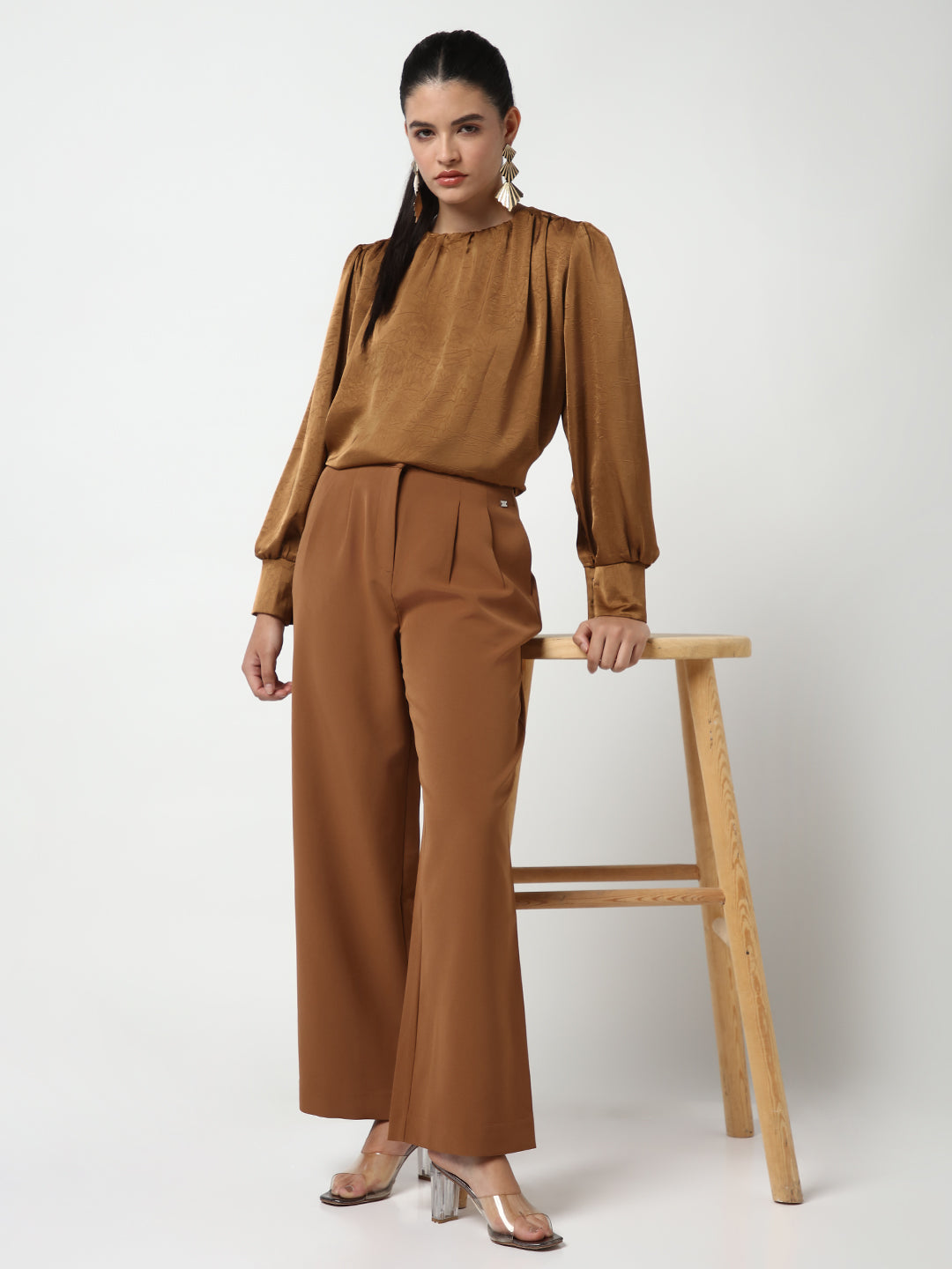 Women Brown Solid Top