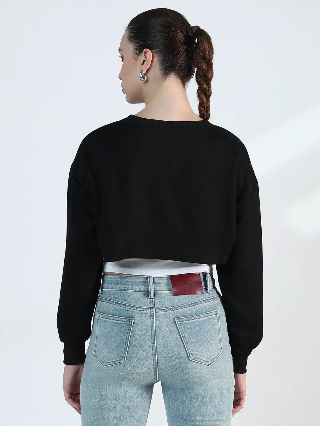 Women's Graphic Black Patch Crop Sweatshirt - Uncategorized from SHOWOFFFF